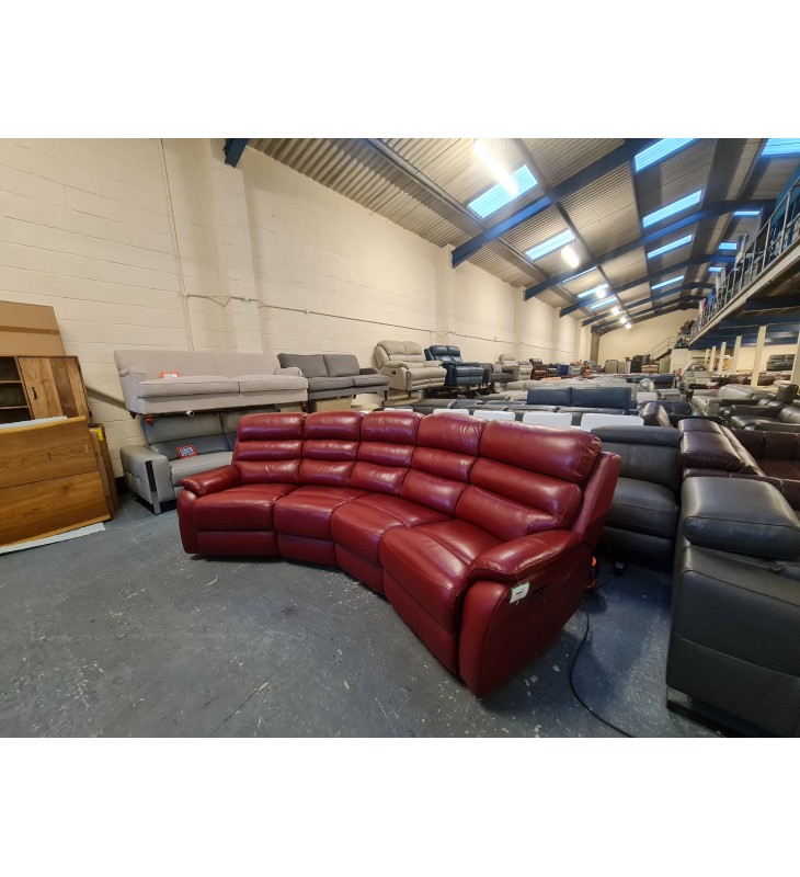 4 seater deals curved leather sofa